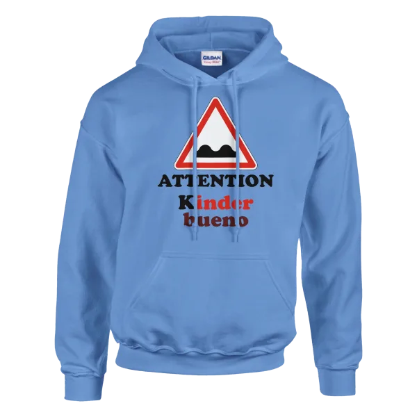 Hoodie "Attention Kinder bueno" Bleu ciel