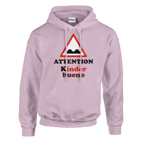 Hoodie "Attention Kinder bueno" Rose Pâle
