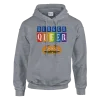 Hoodie "Burger Queer" Gris Chiné Anthracite