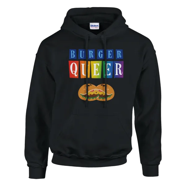 Hoodie "Burger Queer" Noir