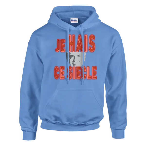 Hoodie "Je hais ce siècle" Bleu ciel