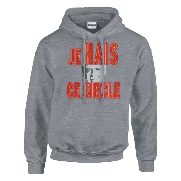 Hoodie "Je hais ce siècle" Gris Chiné Anthracite