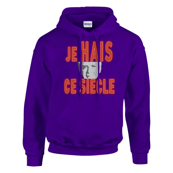 Hoodie "Je hais ce siècle" Mauve