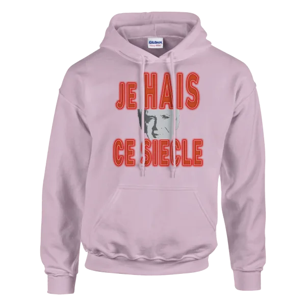 Hoodie "Je hais ce siècle" Rose Pâle