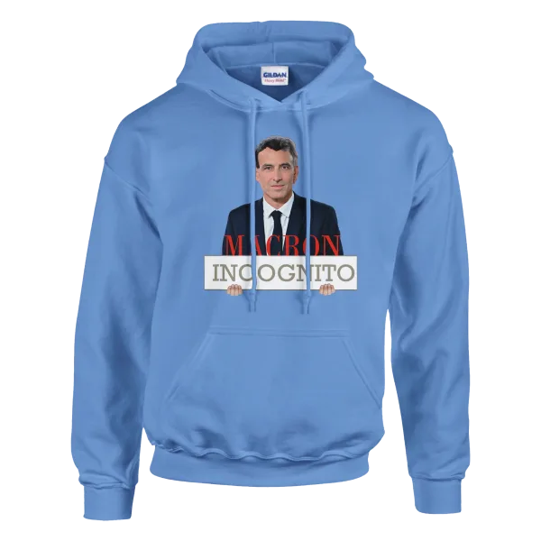 Hoodie "Macron Incognito" Bleu ciel