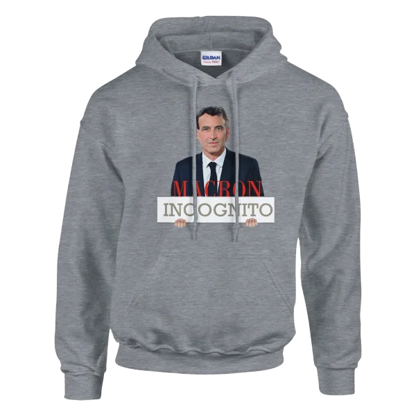 Hoodie "Macron Incognito" Gris Chiné Anthracite