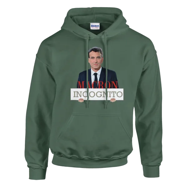 Hoodie "Macron Incognito" Vert Treillis