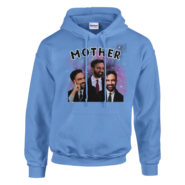 Hoodie "Mother Mamdani" Bleu ciel