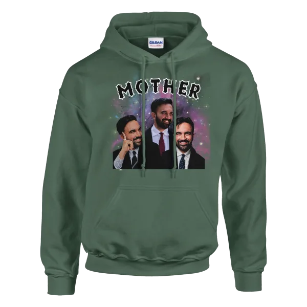 Hoodie "Mother Mamdani" Vert Treillis