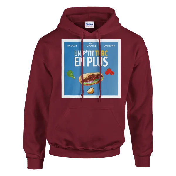 Hoodie "Un p'tit turc en plus" Grenat