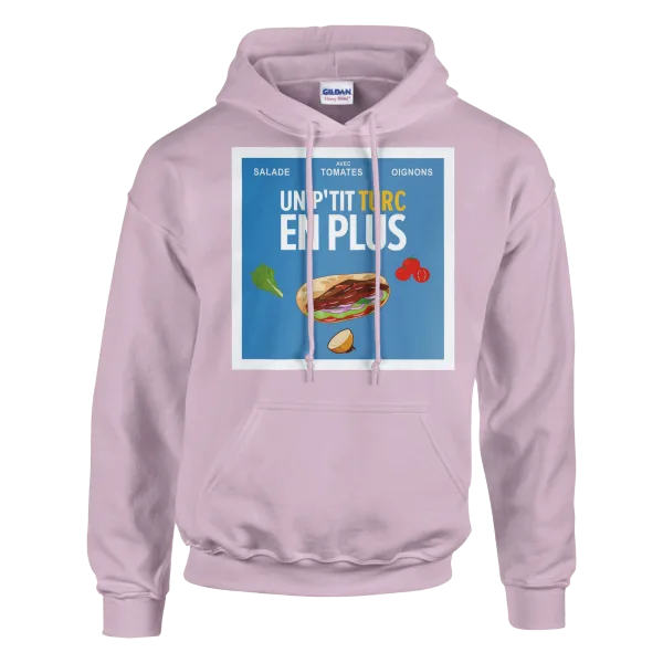 Hoodie "Un p'tit turc en plus" Rose Pâle