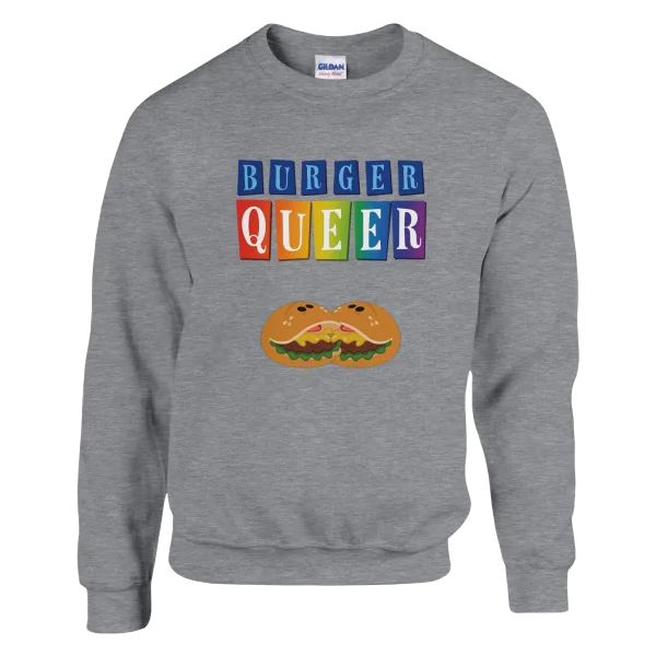 Sweat "Burger Queer" Gris Chiné Anthracite Sweat "Burger Queer" Gris Chiné Anthracite