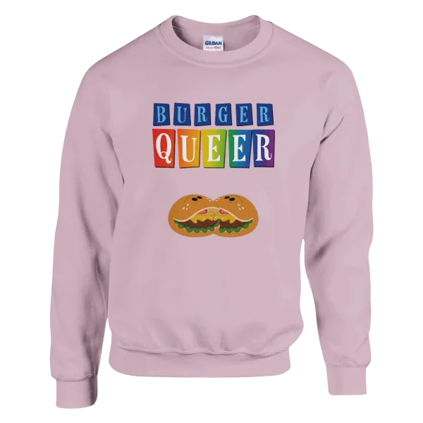 Sweat "Burger Queer" Rose Pâle Sweat "Burger Queer" Rose Pâle