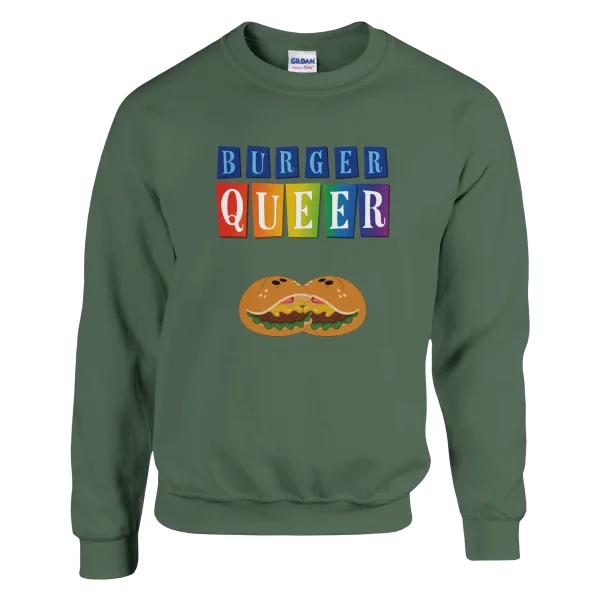 Sweat "Burger Queer" Vert Treillis Sweat "Burger Queer" Vert Treillis