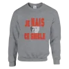 Sweat "Je hais ce siècle" Gris Chiné Anthracite