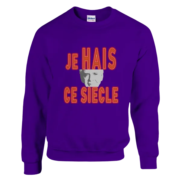 Sweat "Je hais ce siècle" Mauve