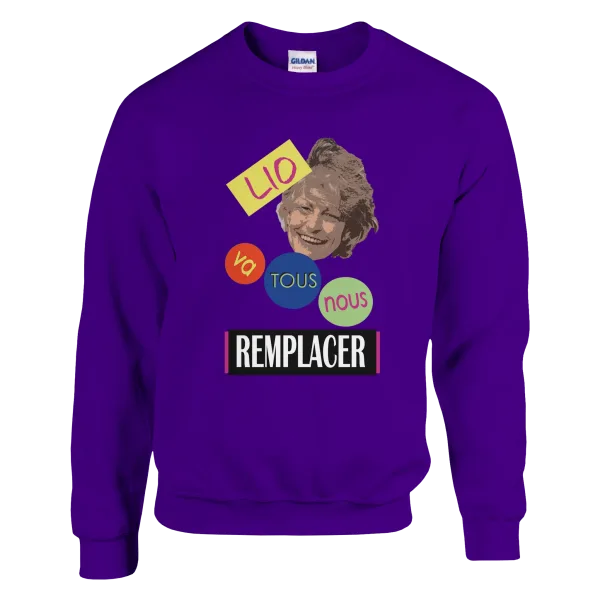 Sweat "LIO va tous nous remplacer" Mauve