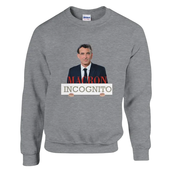 Sweat "Macron Incognito" Gris Chiné Anthracite