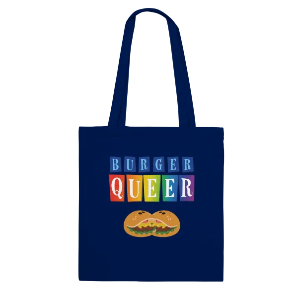 Tote Bag "Burger Queer" Bleu marine