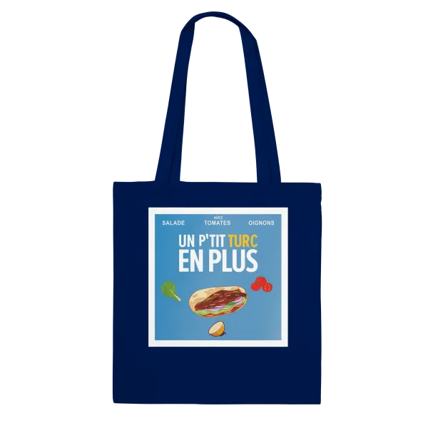 Tote Bag "Un p'tit turc en plus" Bleu marine
